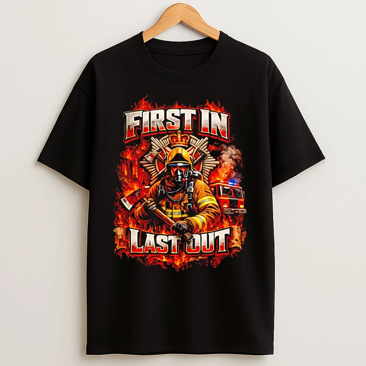 Classic First In Last Out Firefighter T Shirts
