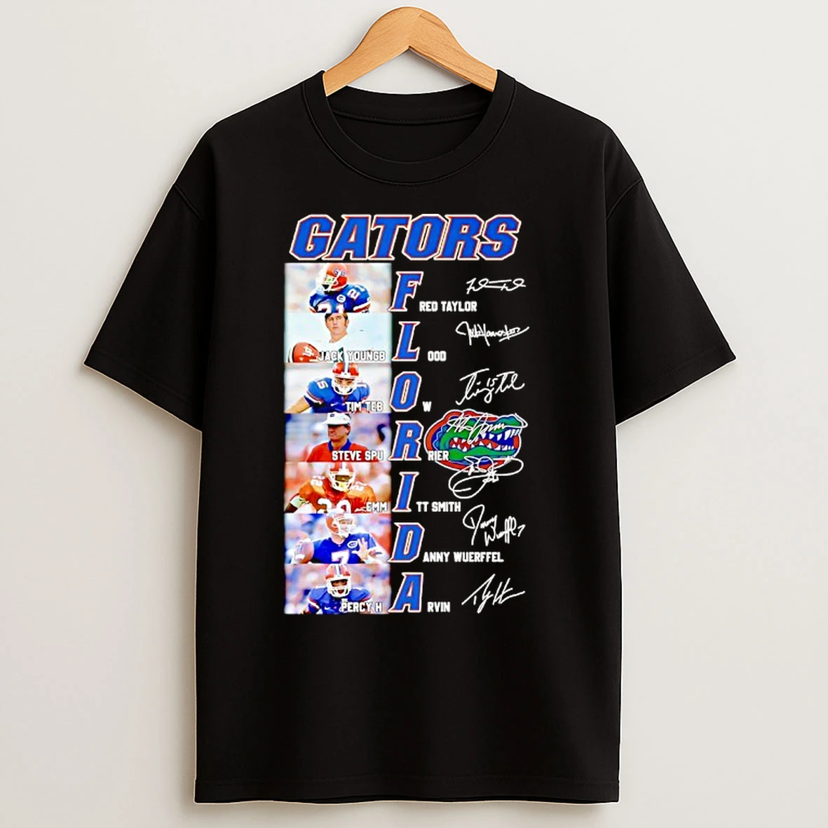 Classic Florida Gators Fred Taylor Youngblood Tebow Spurrier Smith Wuerffel Harvin Signatures T Shirts
