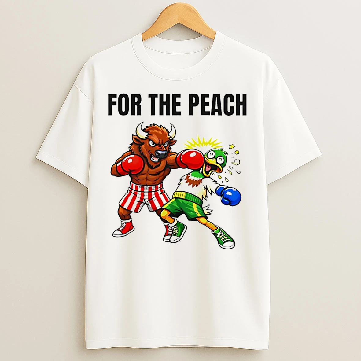 Classic For The Peach Bison Ko Duck Football Mascot T Shirts