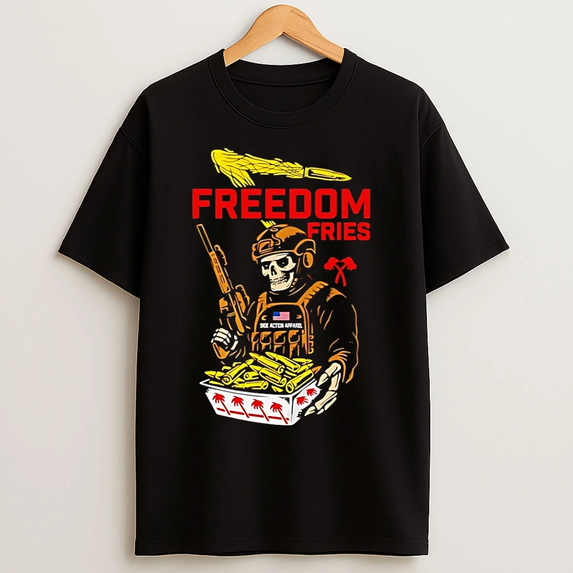 Classic Freedom Fries Soldier Skull T Shirts
