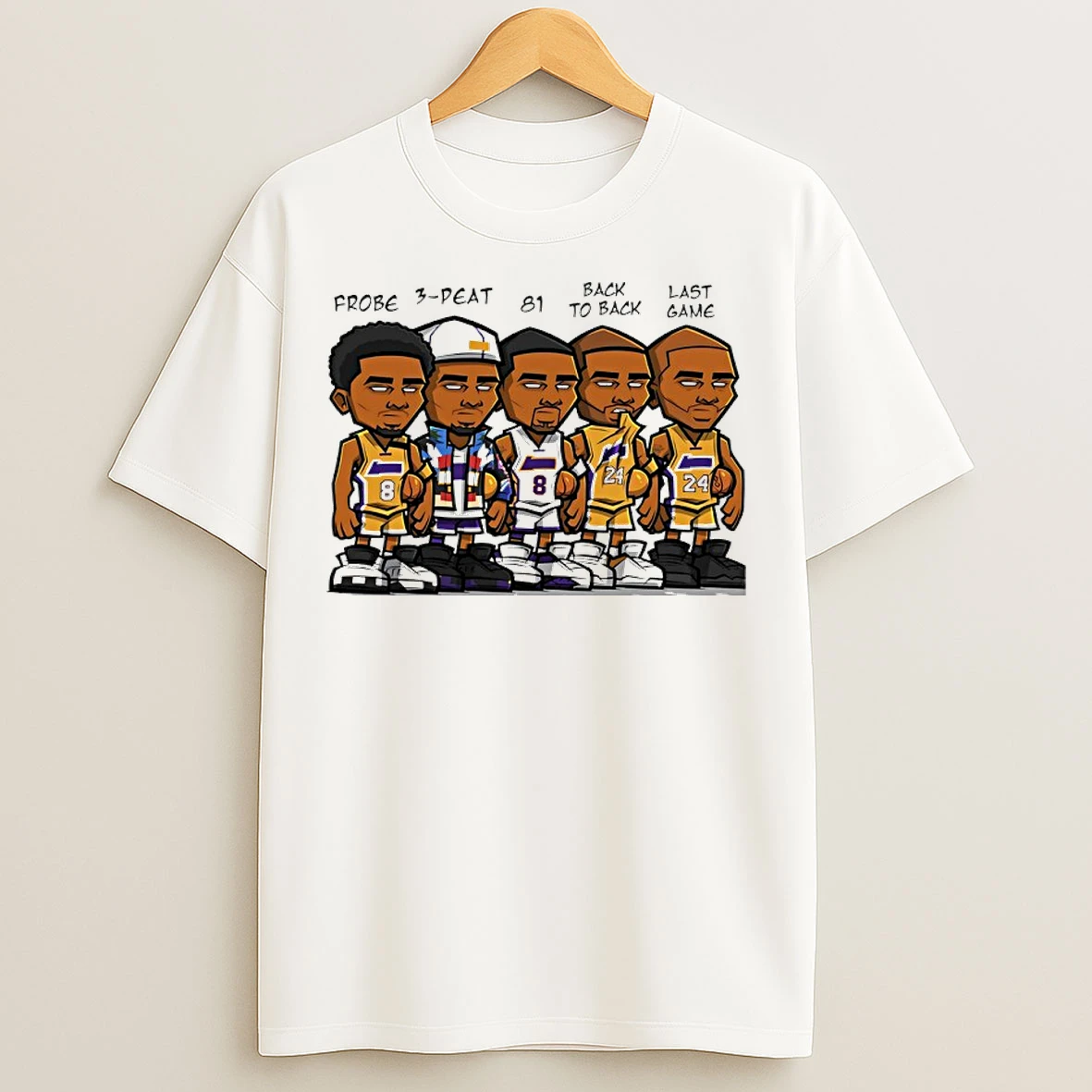 Classic Frobe 3 Peat 81 Back To Back Last Game Nba Player Cartoon T Shirts