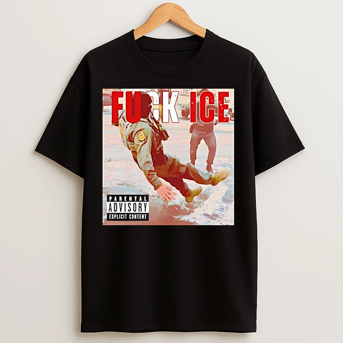 Classic Fuck Ice Anti Ice Album Cover Style Anti Ice Minnesota Parental Advisory Explicit Content T Shirts