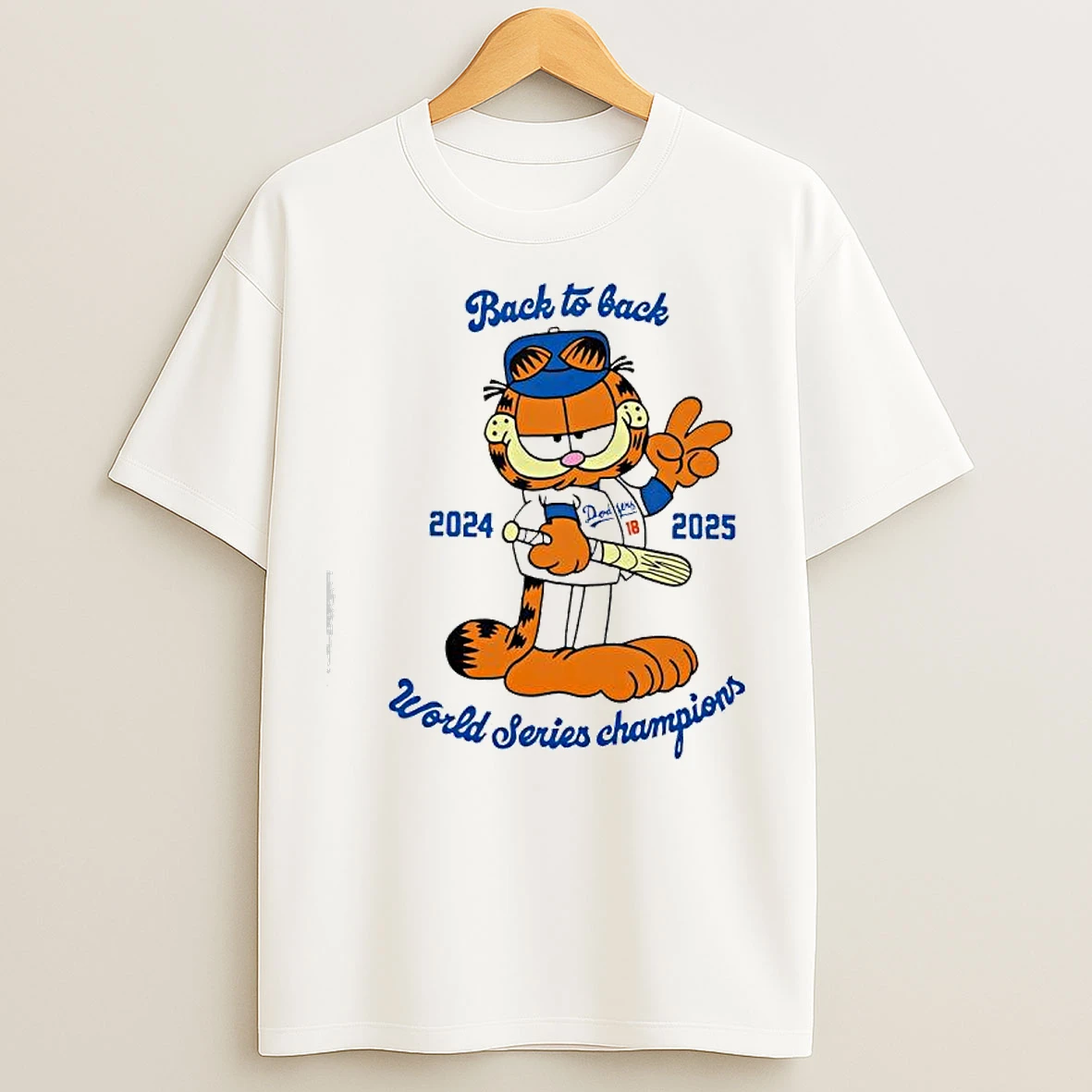 Classic Garf La Dodgersback To Back 2024 2025 World Series Champions T Shirts