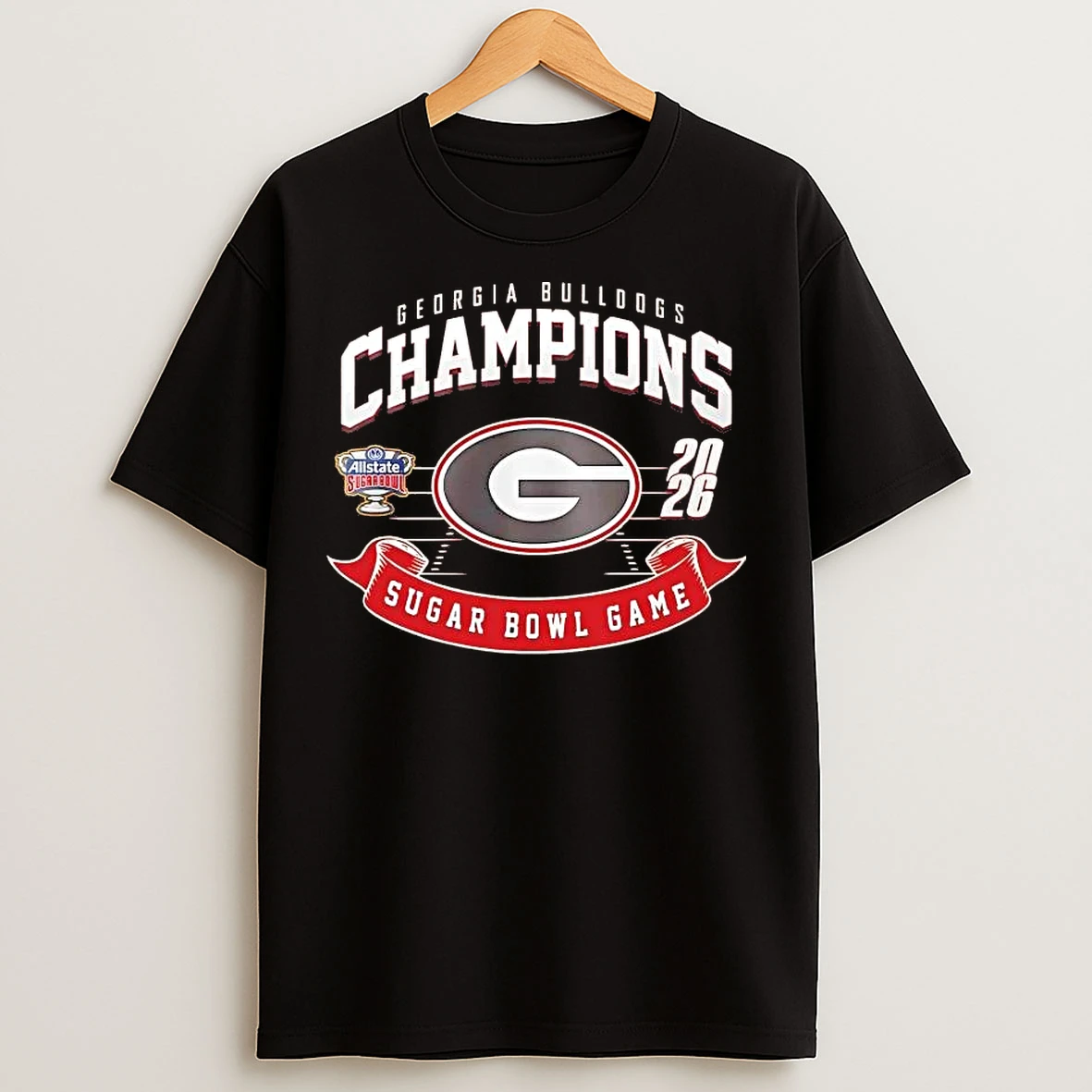 Classic Georgia Bulldogs 2026 Sugar Bowl Champions Football Field T Shirts
