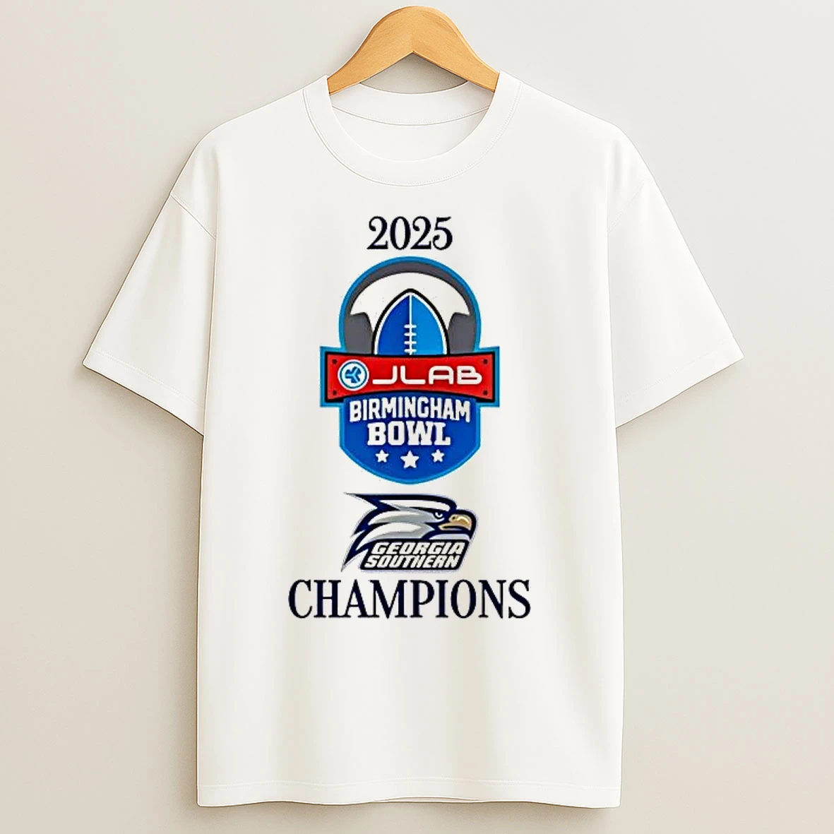 Classic Georgia Southern 2025 Birmingham Bowl Champions Logo T Shirts