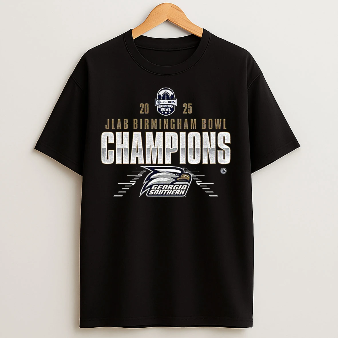 Classic Georgia Southern Eagles Jlab Birmingham Bowl Champions 2025 T Shirts