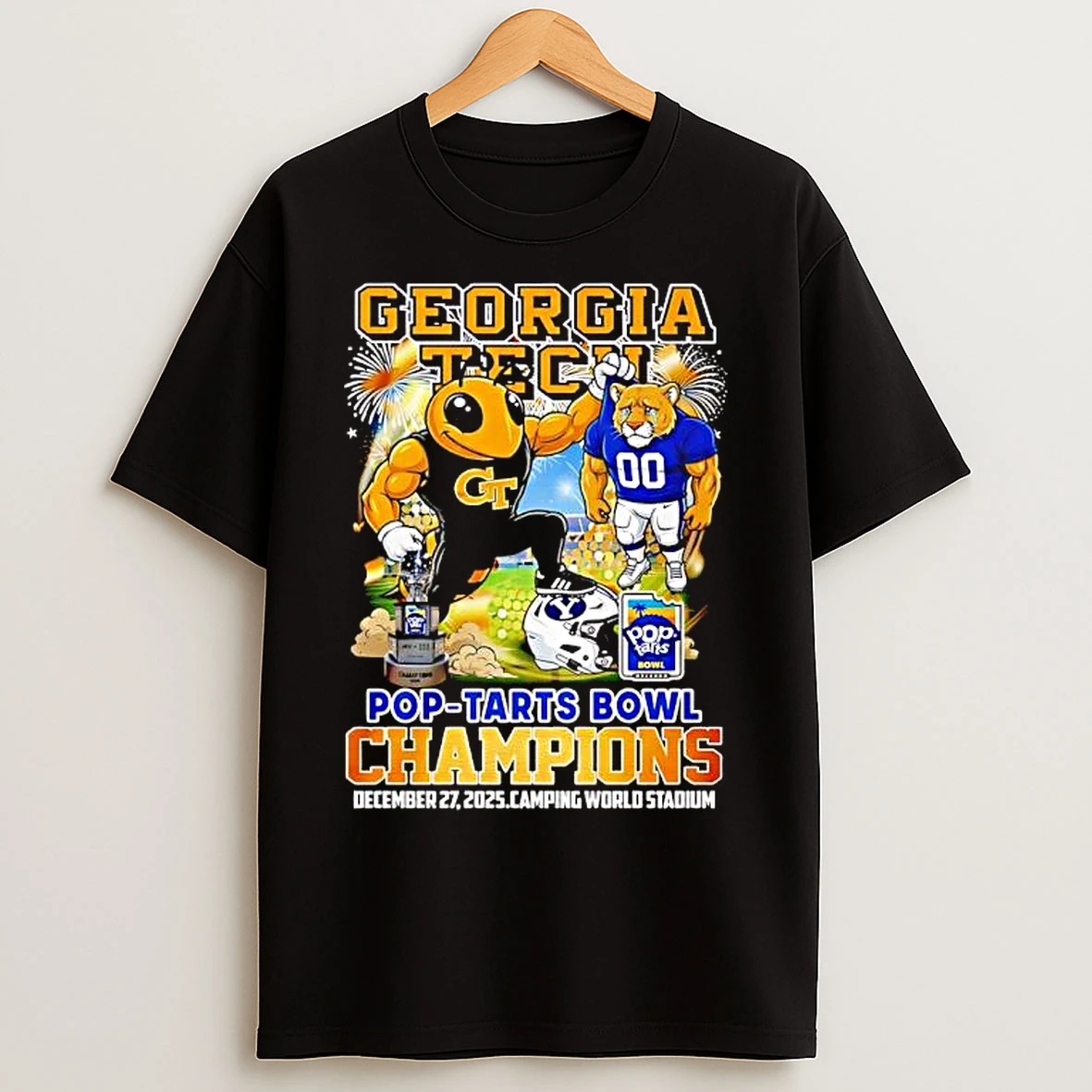 Classic Georgia Tech Vs Byu Cougars Pop Tarts Bowl Champions December 27th 2025 Camping World Stadium T Shirts