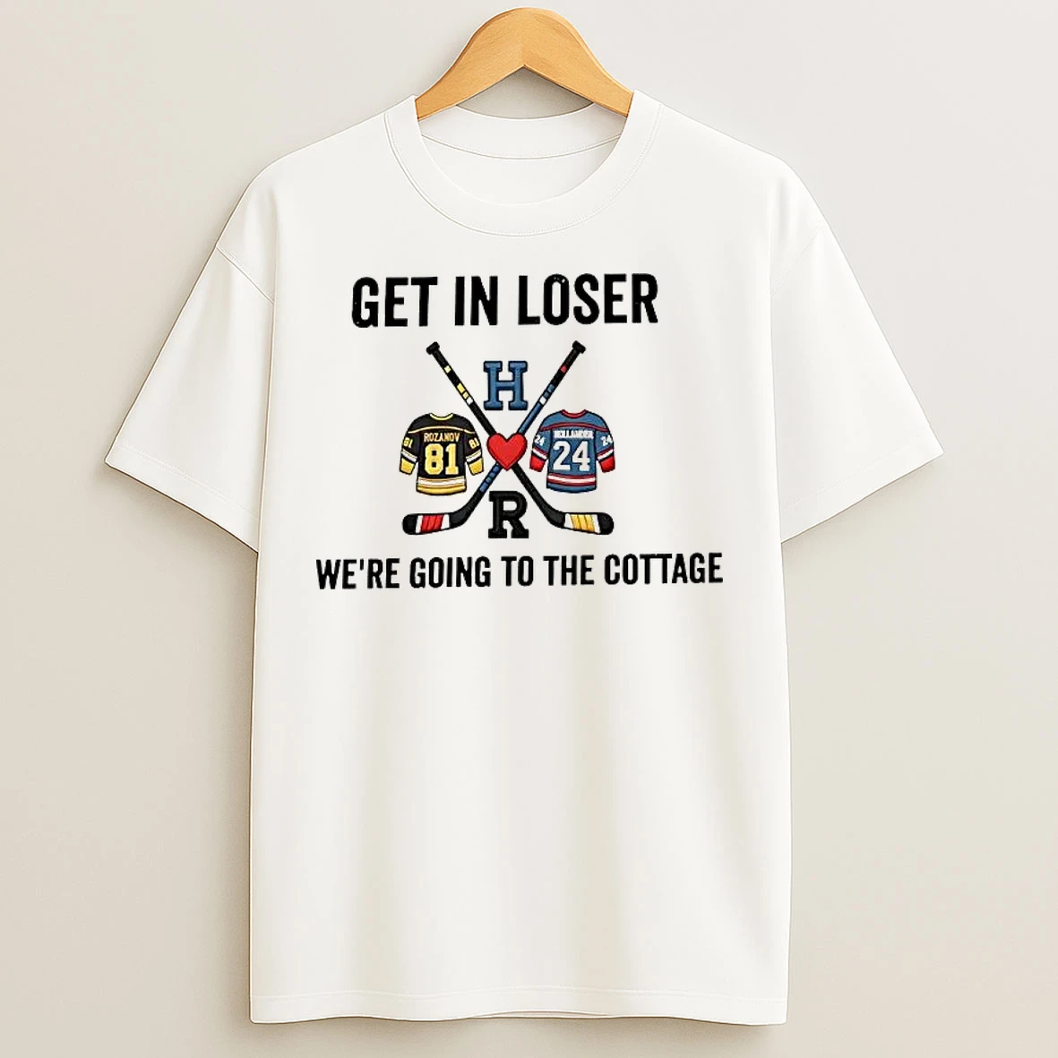Classic Get In Loser Were Going To The Cottage Hockey T Shirts