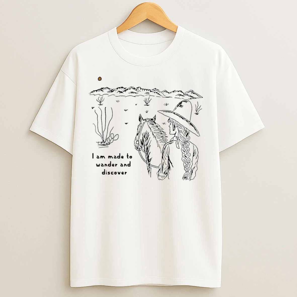Classic Girl Cowboy I Am Made To Wander And Discover T Shirts