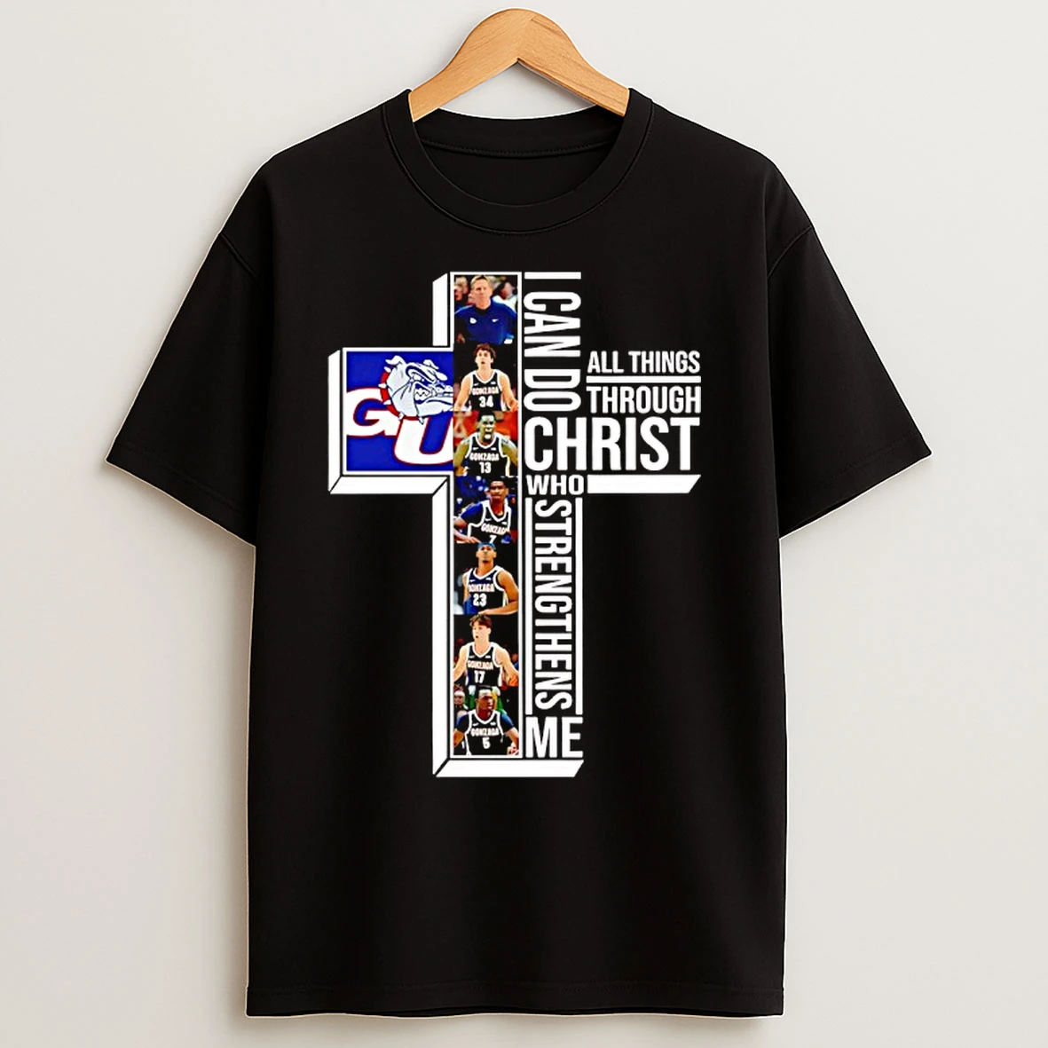 Classic Gonzaga Bulldogs Basketball I Can Do All Things Through Christ Who Strengthens Me T Shirts