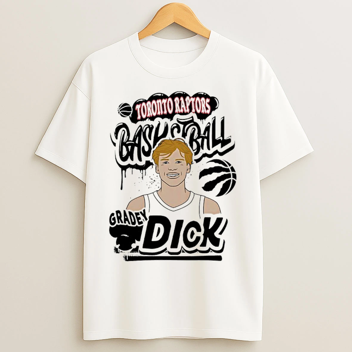 Classic Gradey Dick Toronto Raptors Basketball Graphic Graffiti T Shirts