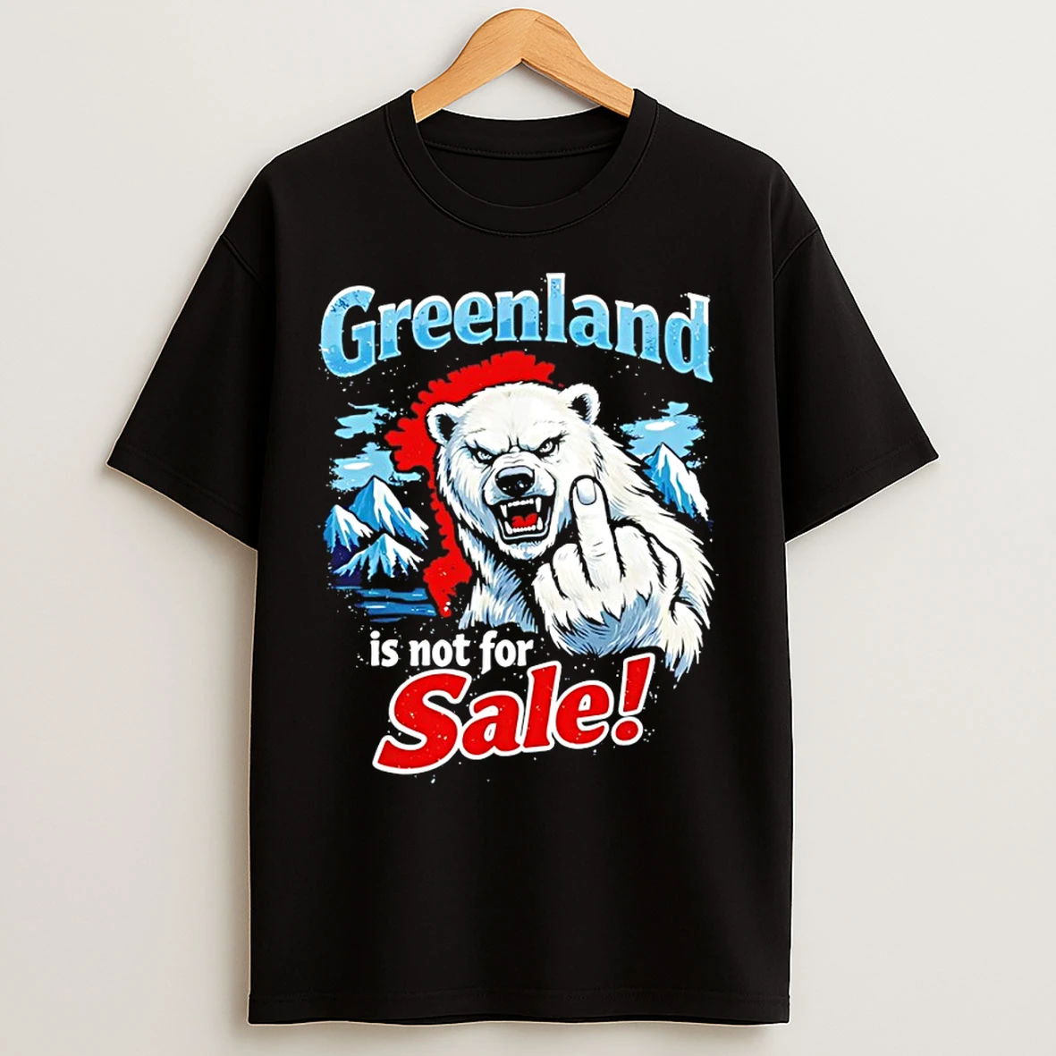 Classic Greenland Is Not For Sale White Bear Middle Finger T Shirts