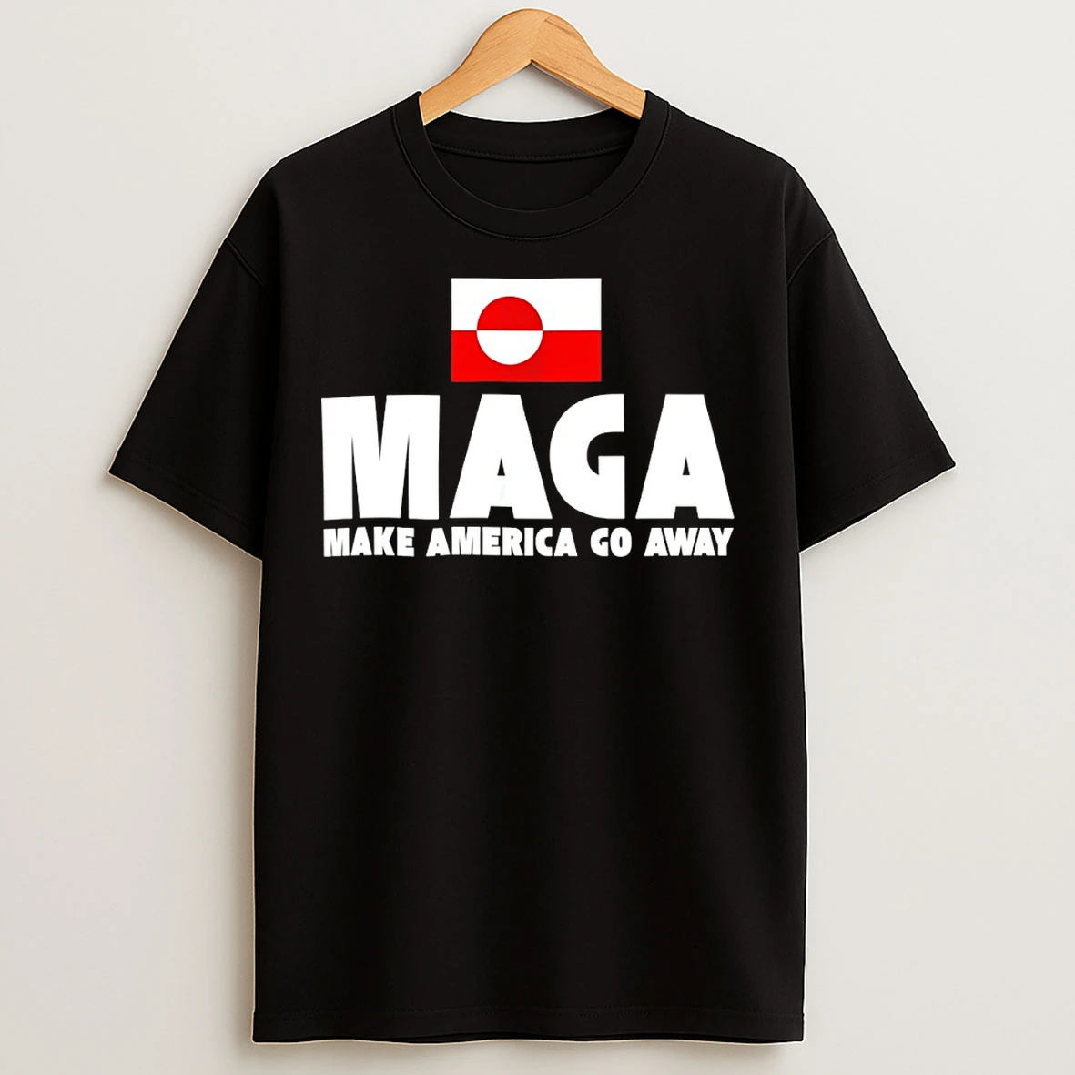 Classic Greenland Maga Make America Go Away Greenland Flag Political Satire T Shirts