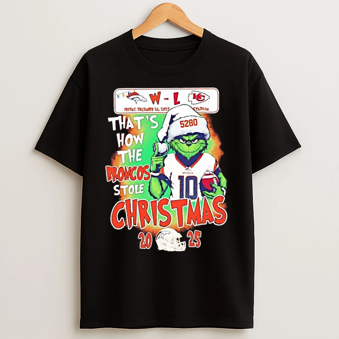 Classic Grinch Thats How The Broncos Stole Christmas T Shirts