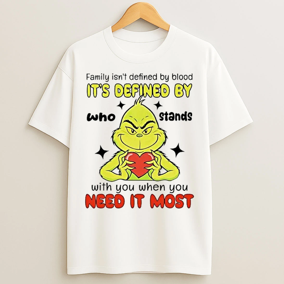Classic Grinch Family Isnt Defined By Blood Its Defined T Shirts
