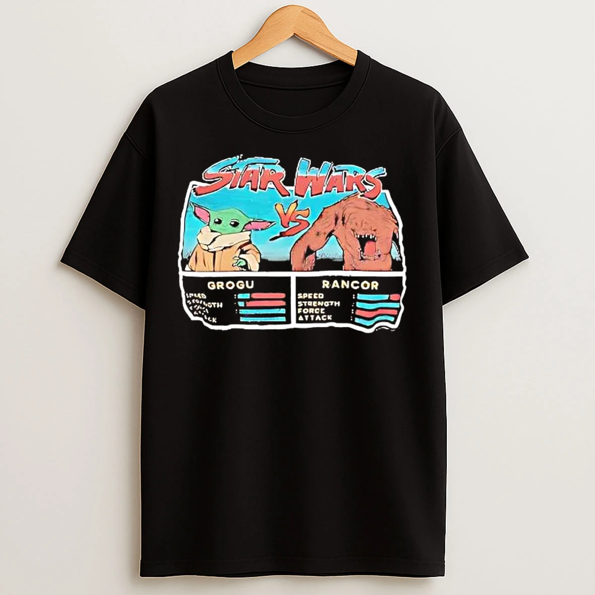 Classic Grogu Vs Rancor Star Wars Jam T Shirts