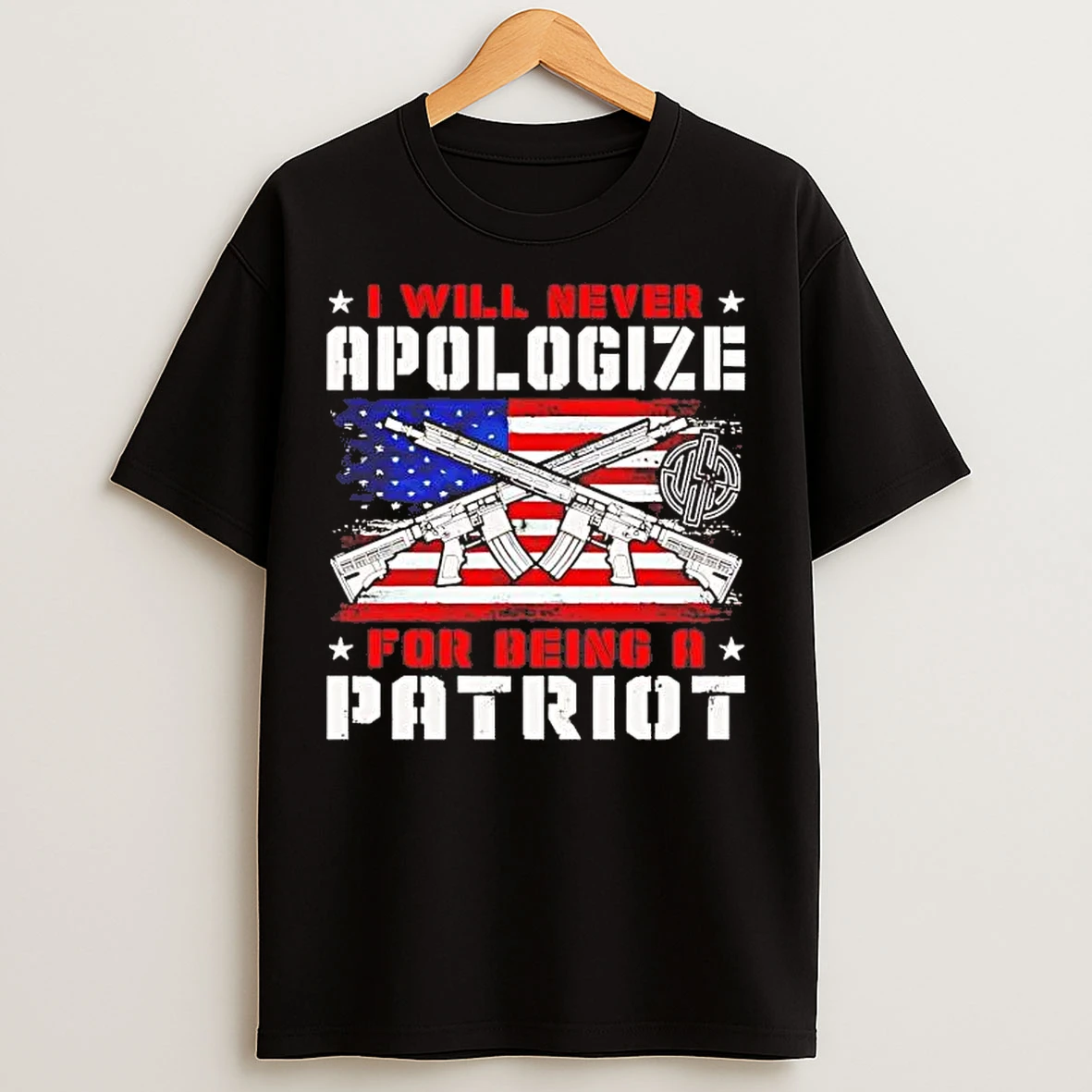 Classic Gun I Will Never Apologize For Being A Patriot Usa Flag T Shirts