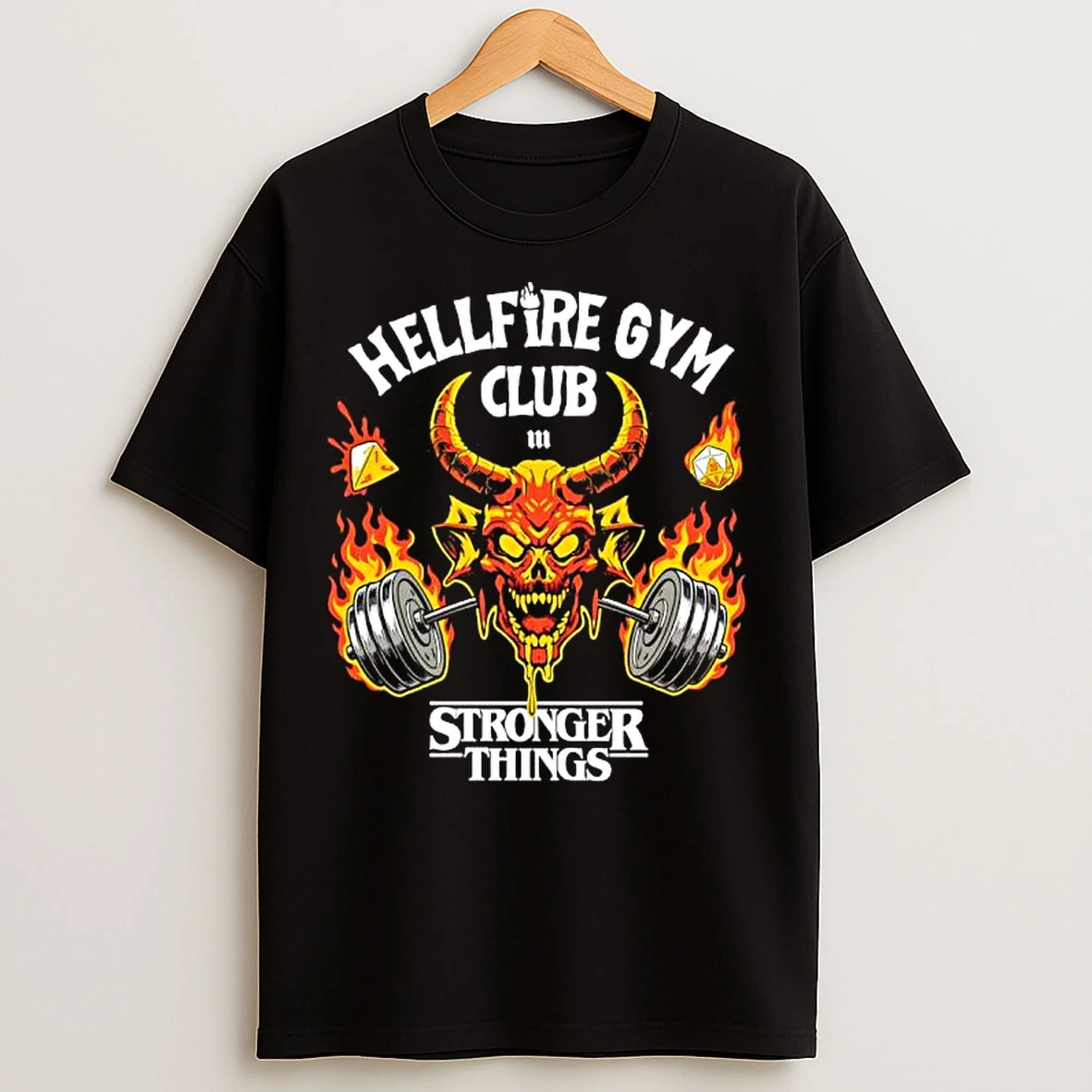 Classic Hellfire Gym Club Stronger Things Tv Show Graphic T Shirts