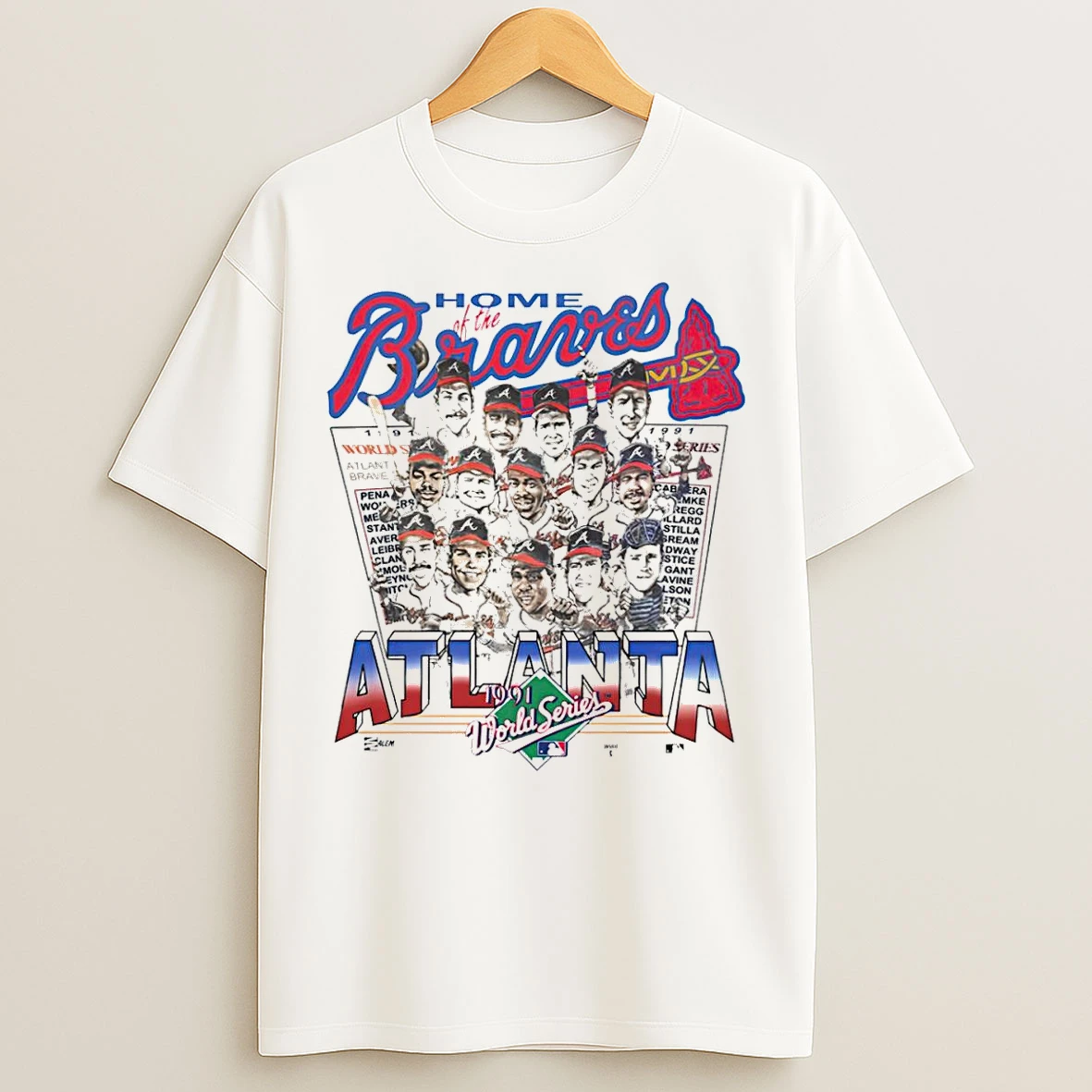 Classic Home Of The Atlanta Braves 1991 World Series Caricature T Shirts