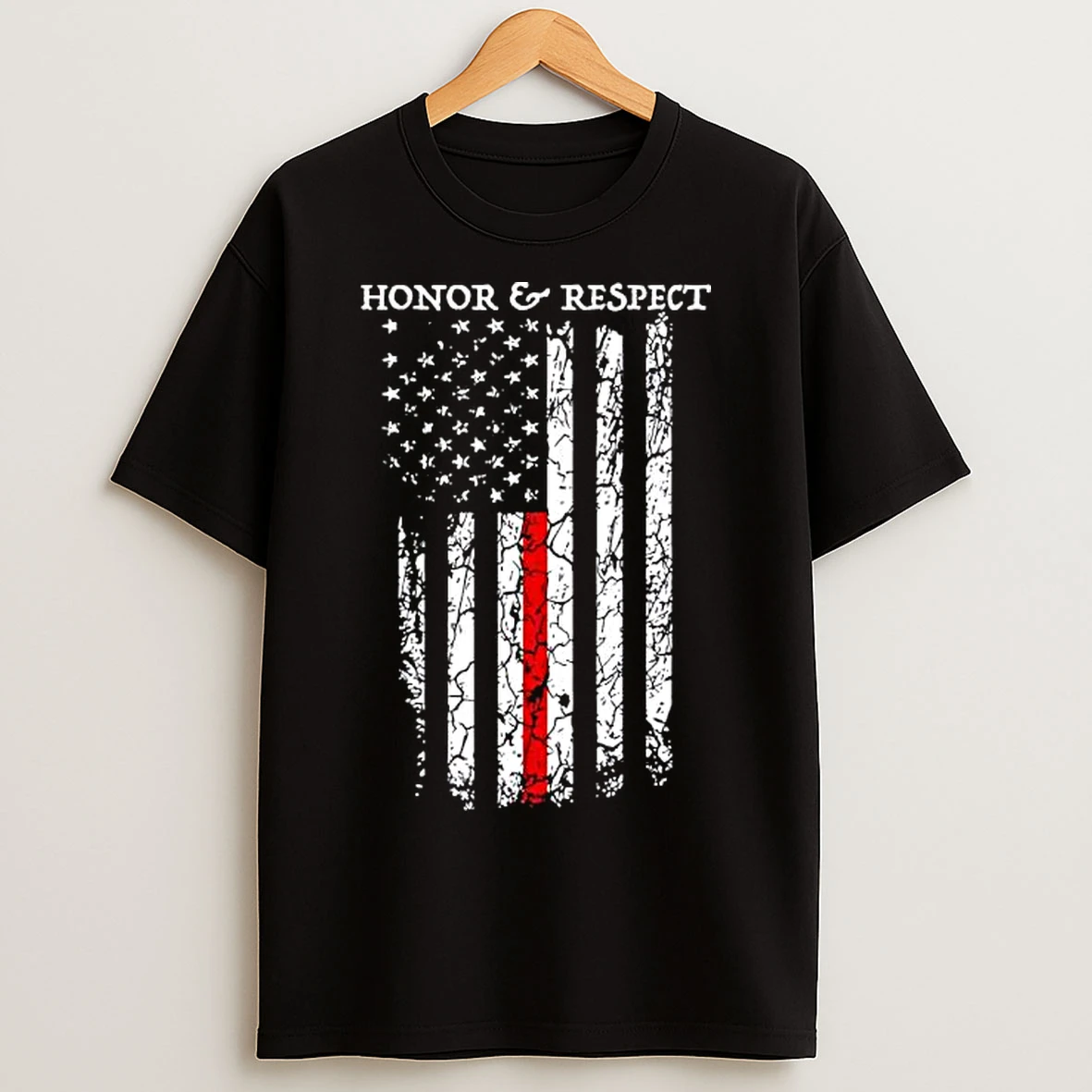 Classic Honor Respect Firefighter American Flag T Shirts