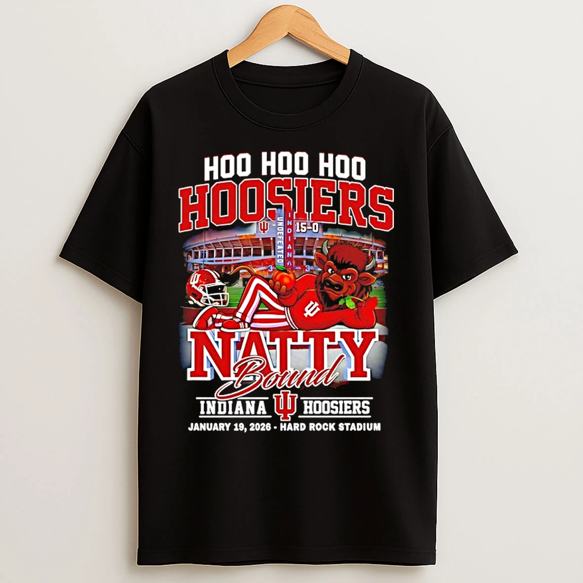 Classic Hoo Hoo Hoo Indiana Hoosiers Undefeated 15 0 Natty Bound Mascot 2026 T Shirts