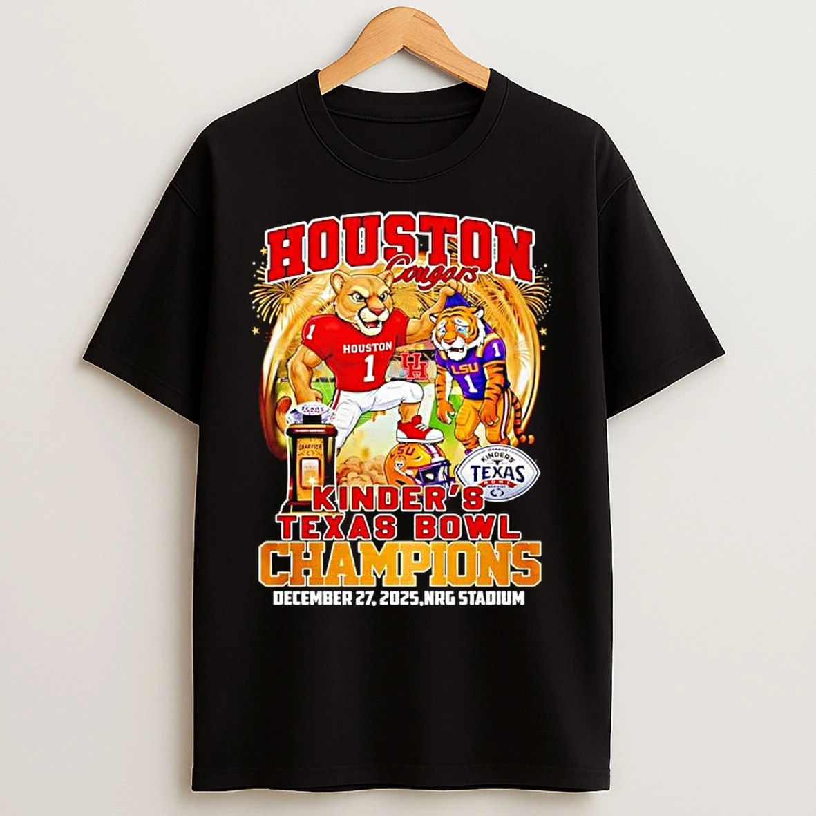 Classic Houston Cougars Kinders Texas Bowl Champions Mrg Stadium T Shirts