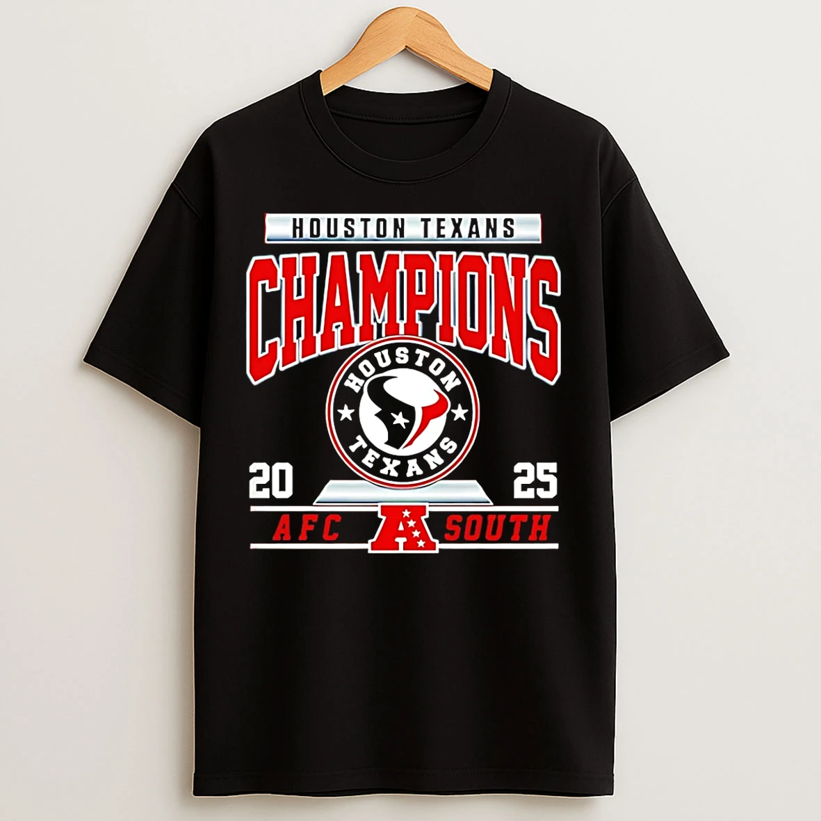 Classic Houston Texans 2025 Afc South Champions Logo T Shirts