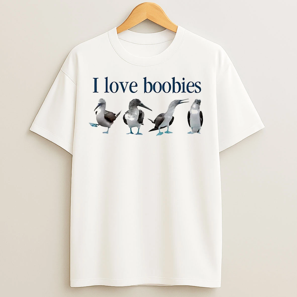 Classic I Love Boobies Bird Graphic T Shirts