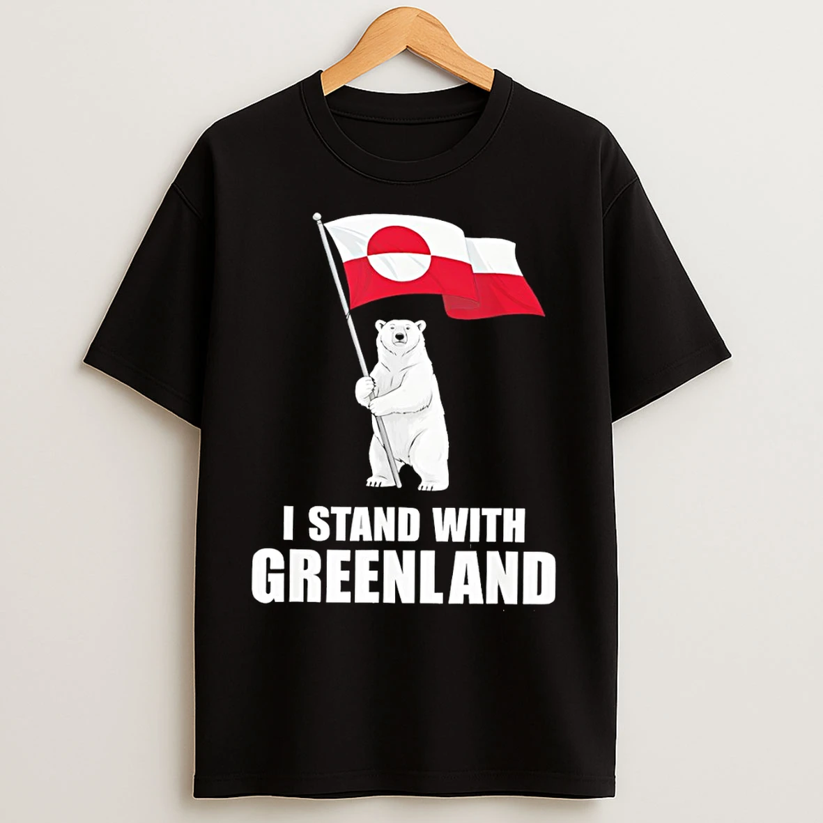 Classic I Stand With Greenland Flag Bear Kalaallit Greenlanders T Shirts