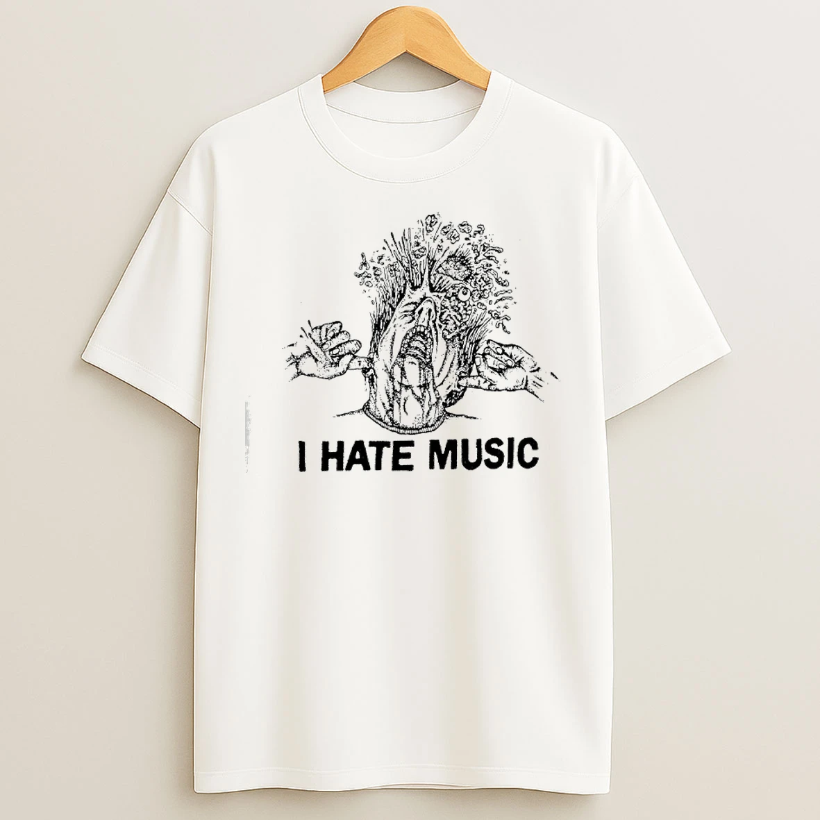 Classic I Hate Music Funny T Shirts
