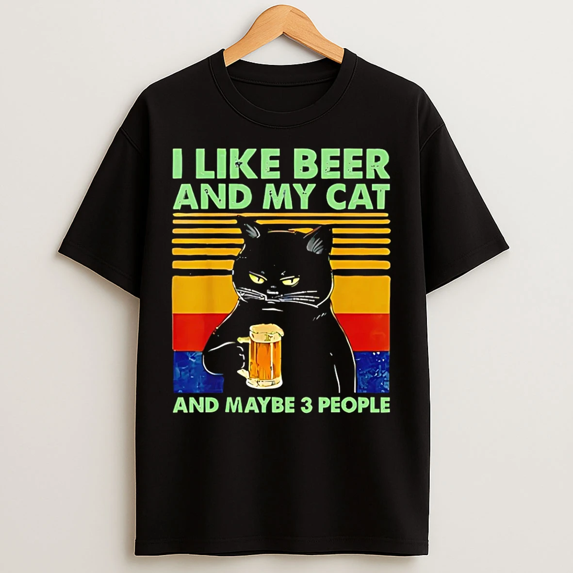 Classic I Like Beer And My Cat And Maybe 3 People T Shirts