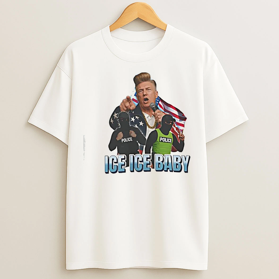 Classic Ice Ice Baby Trump Police Graphic T Shirts