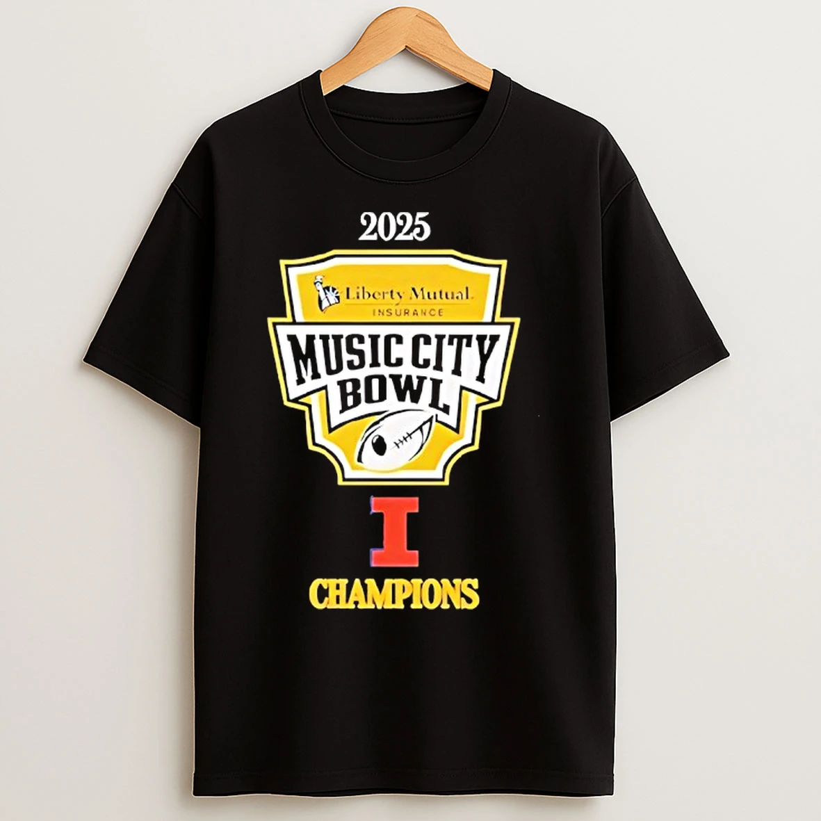 Classic Illinois Fighting Illini Champions 2025 Music City Bowl Championship Logo T Shirts