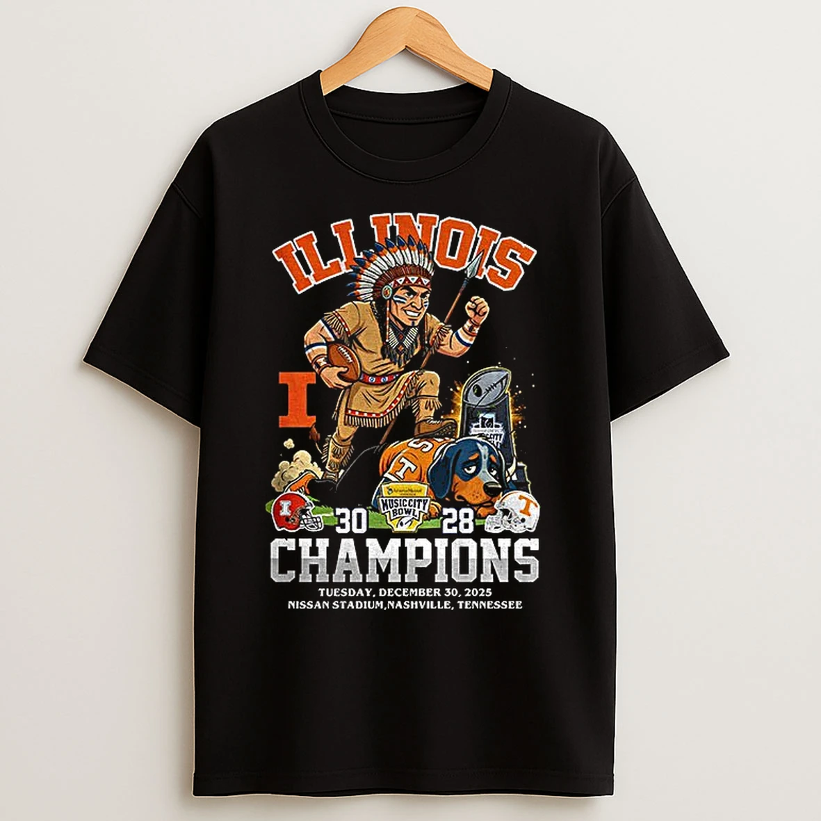 Classic Illinois Fighting Illini Football Music City Bowl Champions Tuesday December 30 2025 T Shirts