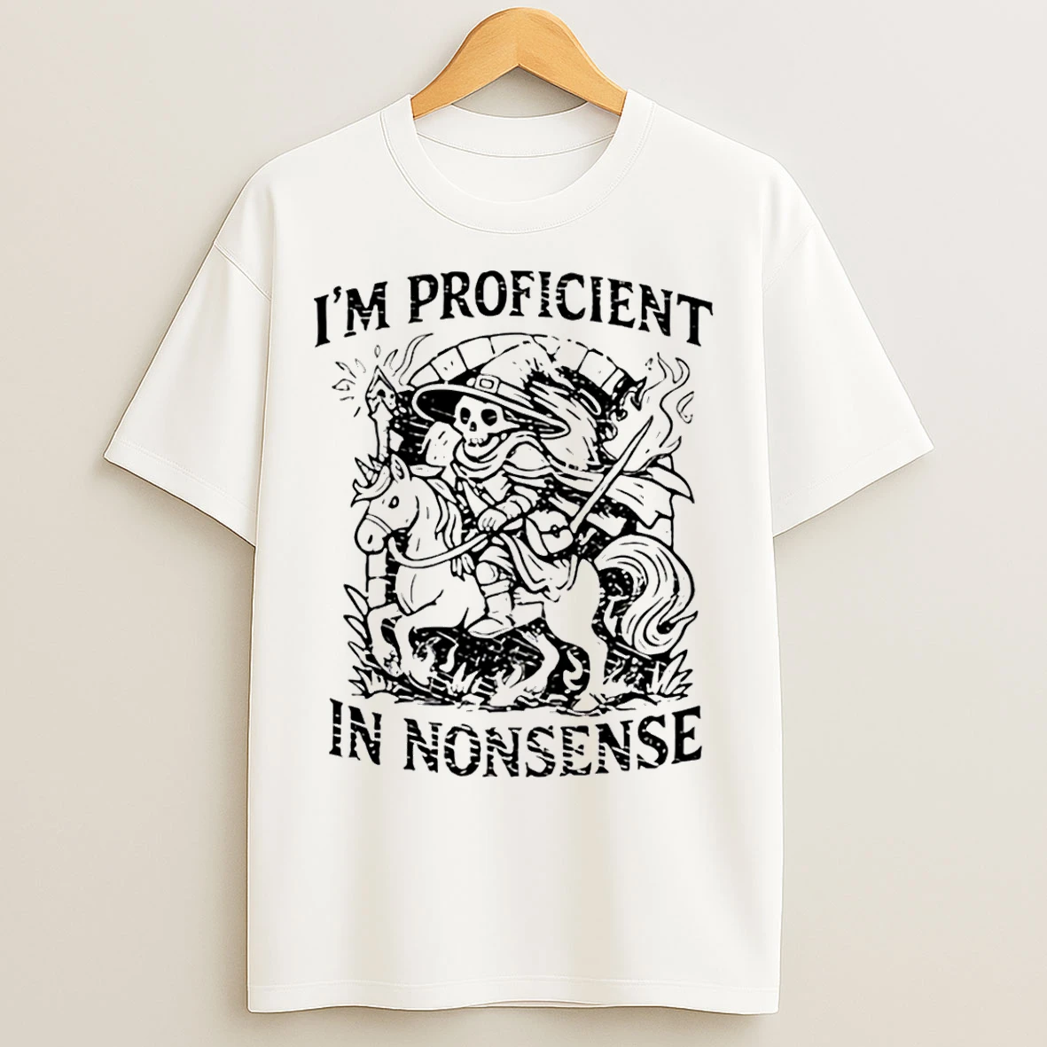 Classic Im Proficient In Nonsense Skeleton Wizard Dungeons And Dragons T Shirts
