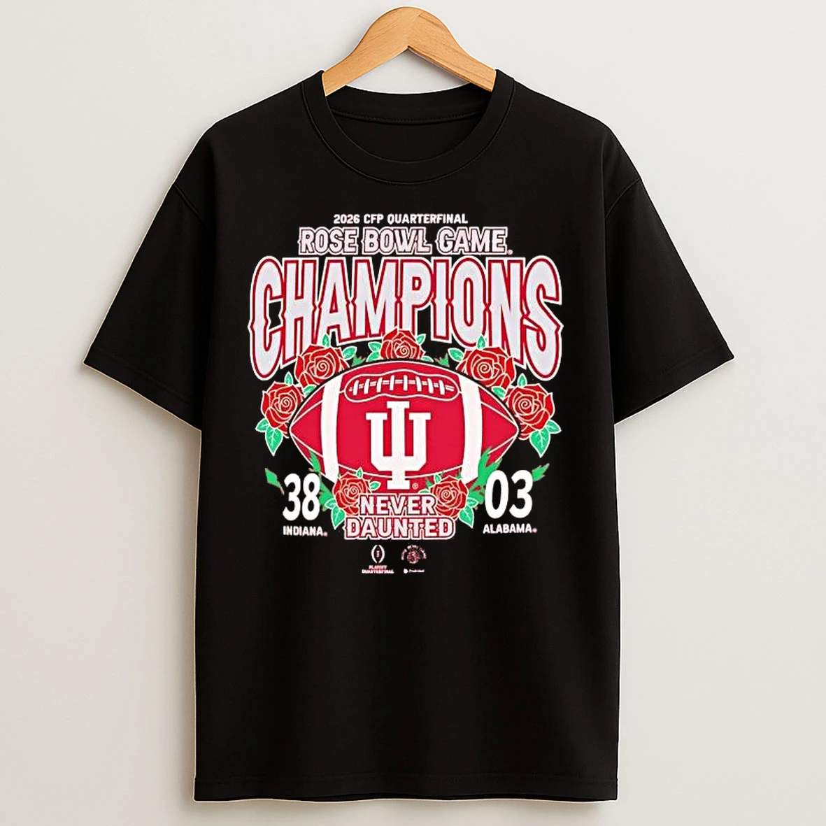 Classic Indiana Football 2026 Rose Bowl Champions Final Score Never Daunted T Shirts