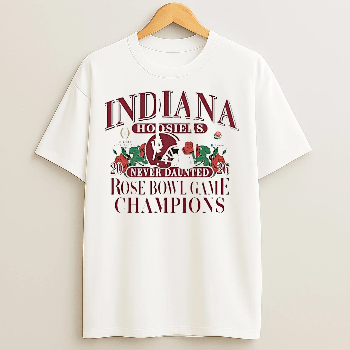 Classic Indiana Football 2026 Rose Bowl Champions Never Daunted T Shirts