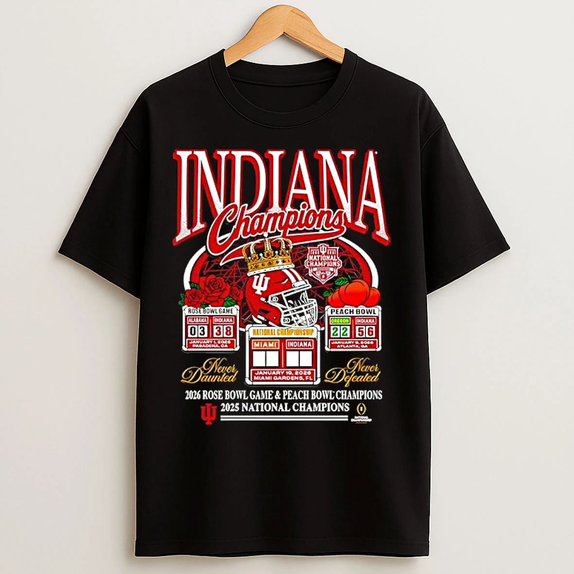 Classic Indiana Hoosiers 2025 College Football National Champions 3 Wins T Shirts