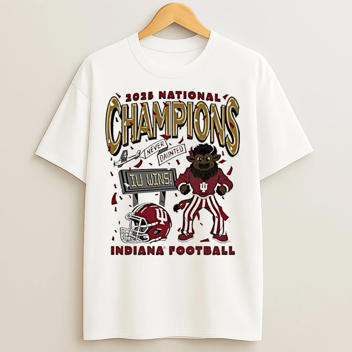 Classic Indiana Hoosiers 2025 National Champions Hoosier Bison Mascot T Shirts