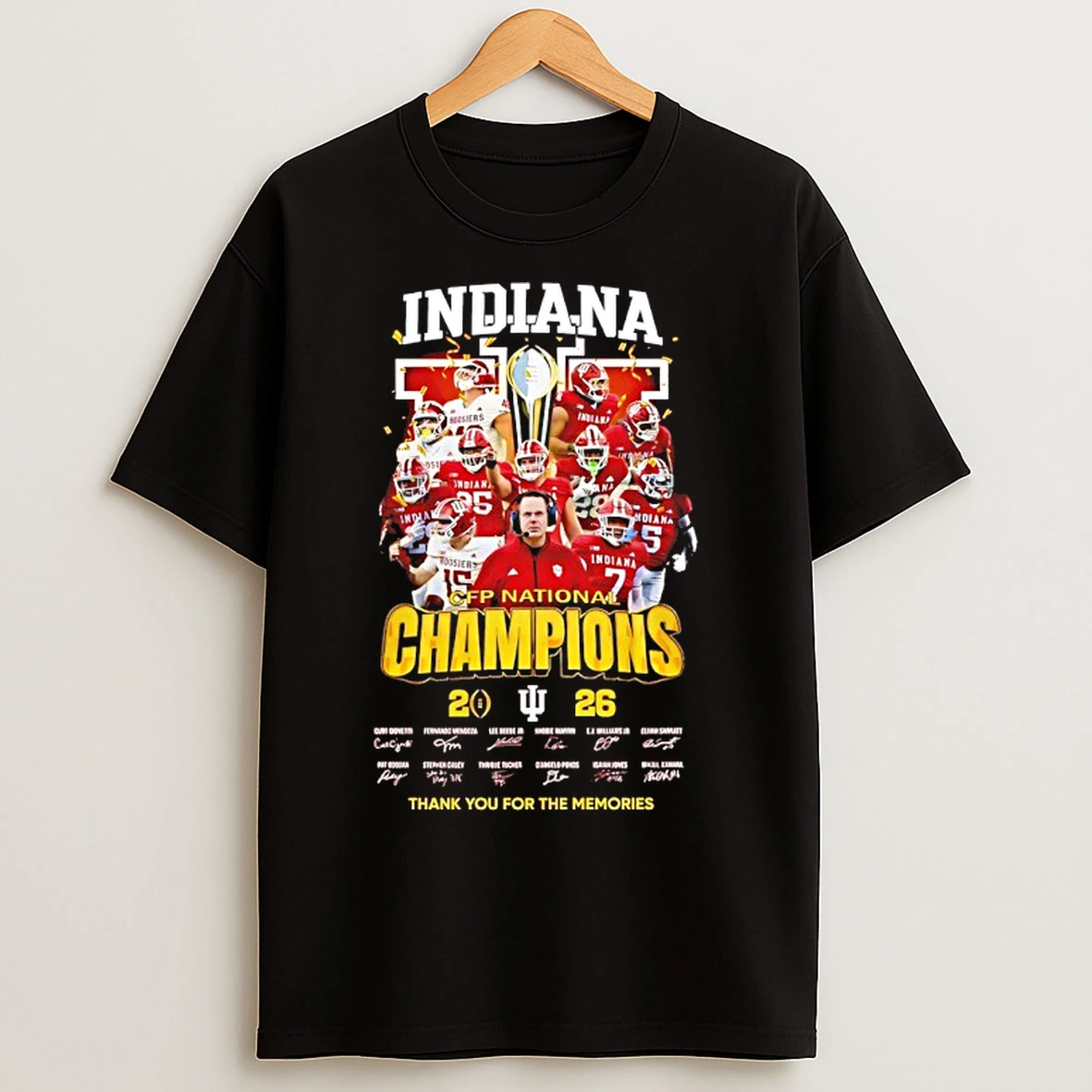 Classic Indiana Hoosiers 2026 Cfp National Champions Thank You For The Memories Signatures T Shirts
