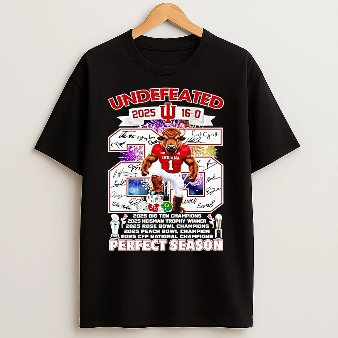 Classic Indiana Hoosiers 2026 Football Undefeated 16 0 Perfect Season National Champs T Shirts