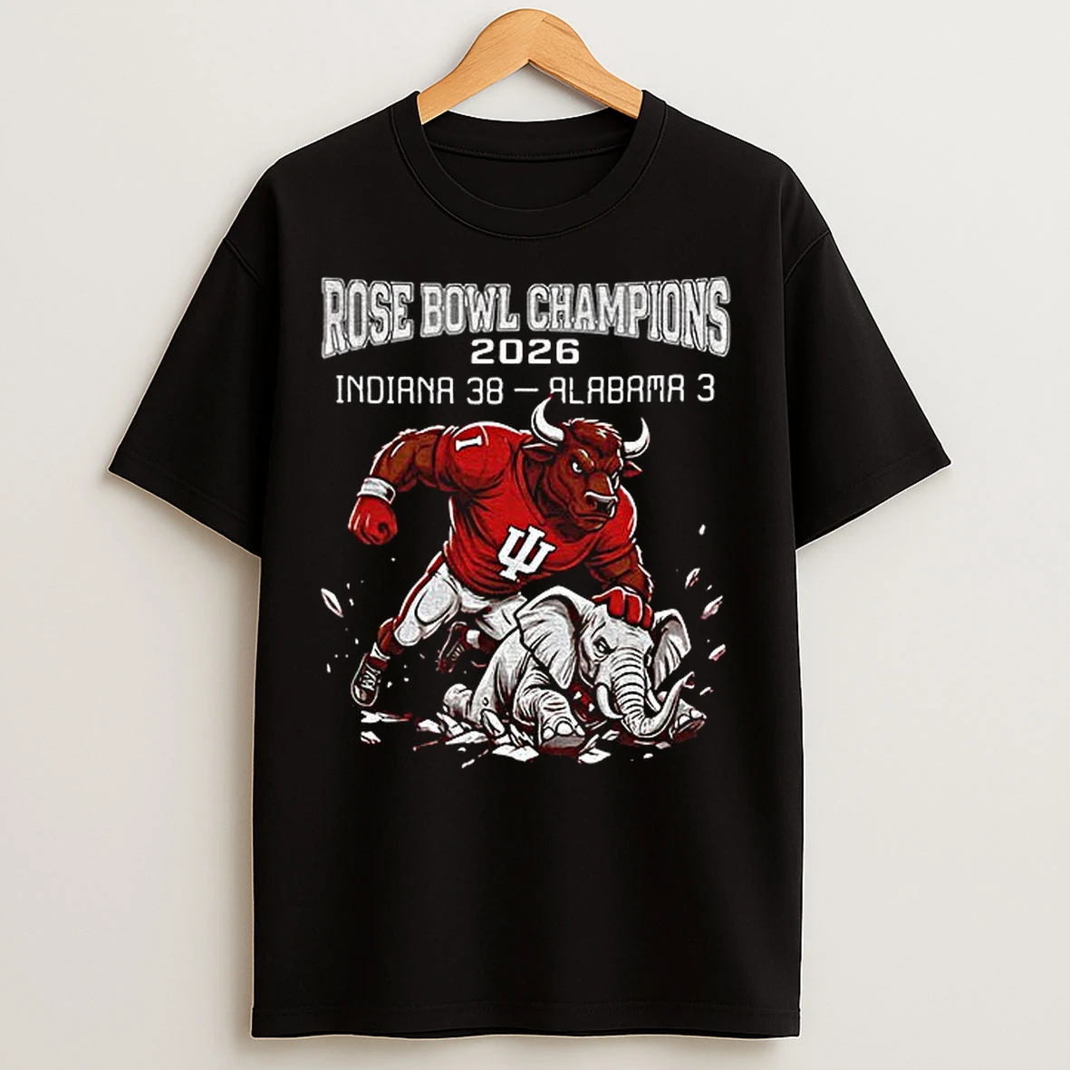 Classic Indiana Hoosiers 2026 Rose Bowl Champions Go Big Red Mascot T Shirts