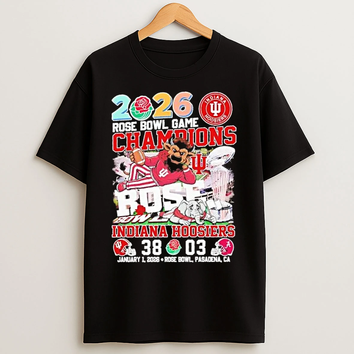 Classic Indiana Hoosiers 2026 Rose Bowl Game Champions Score T Shirts