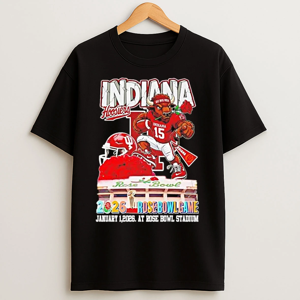 Classic Indiana Hoosiers 2026 Rose Bowl Game Mascot Stadium T Shirts