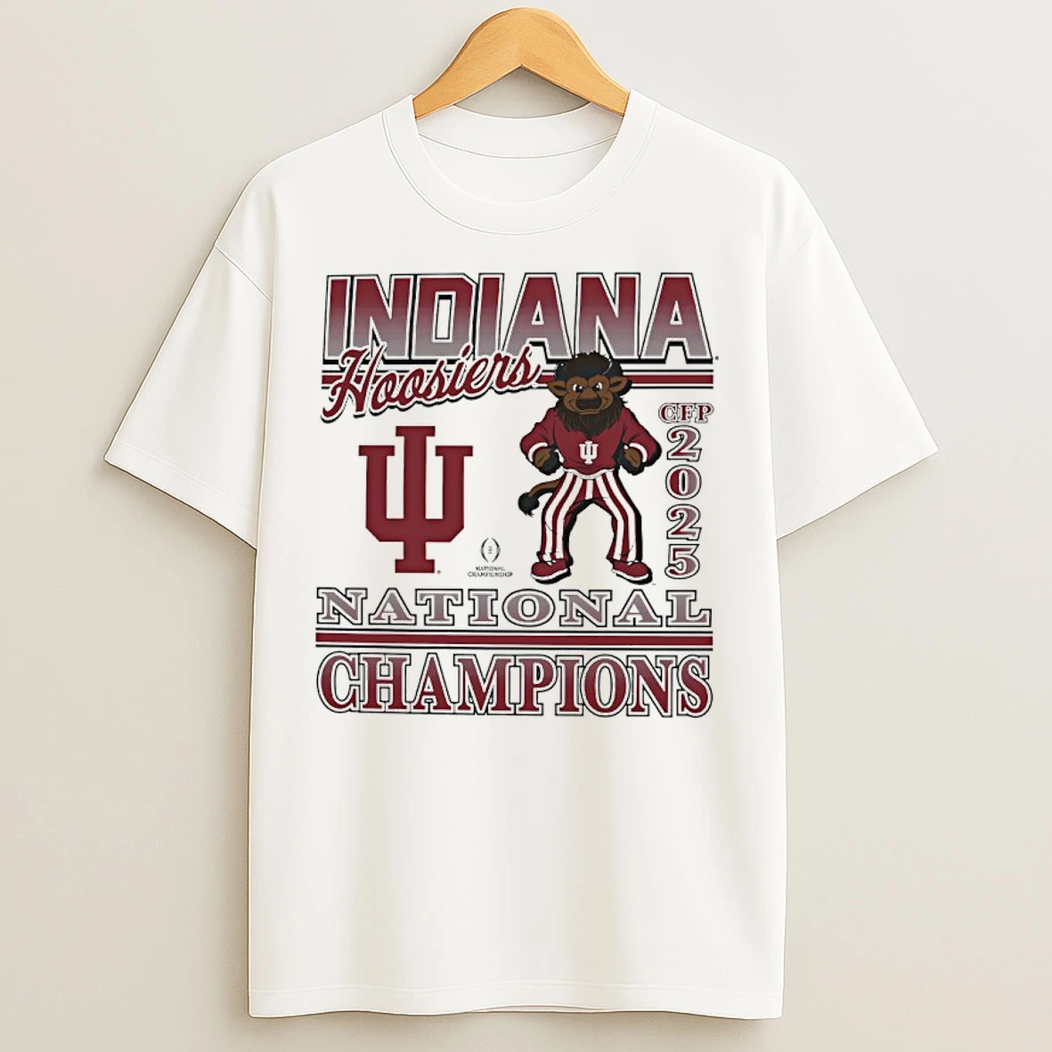 Classic Indiana Hoosiers Cfp 2025 National Champions Mascot T Shirts