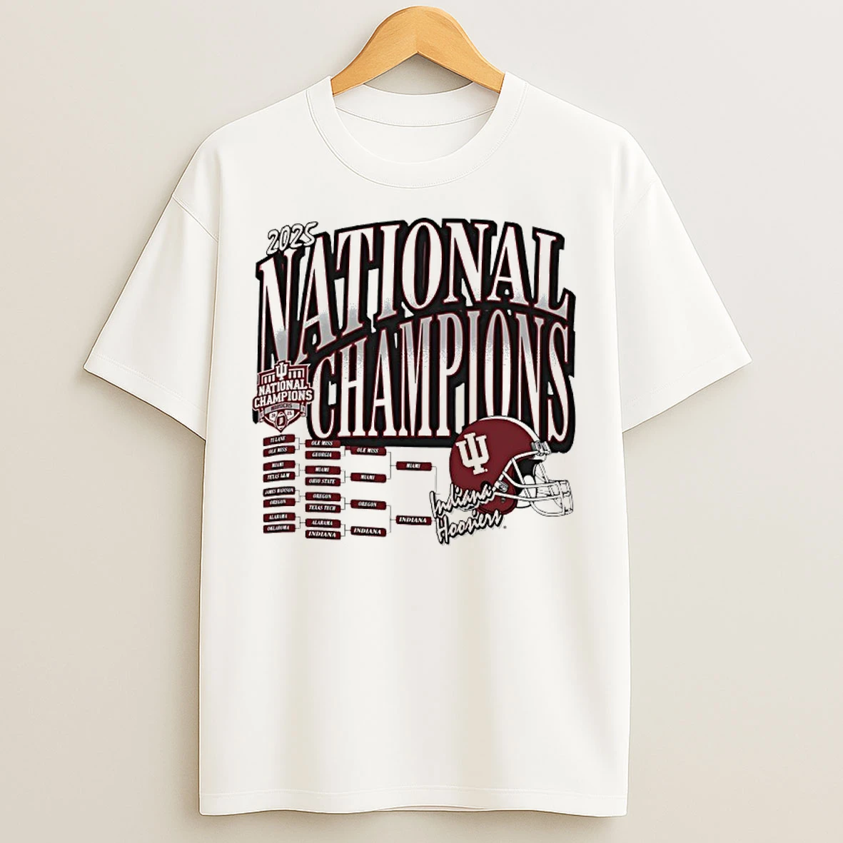 Classic Indiana Hoosiers Champion Cfp 2025 National Champions Bracket T Shirts