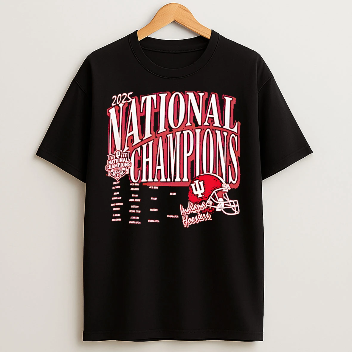Classic Indiana Hoosiers Champion College Football Playoff 2025 National Champions Bracket T Shirts