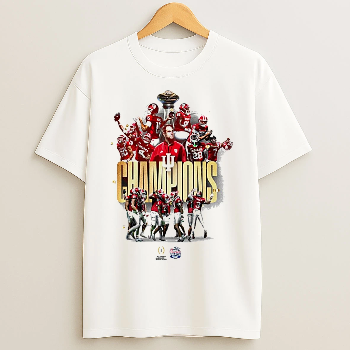 Classic Indiana Hoosiers Champions Playoff Semifinal Chick Fil A Peach Bowl 2026 Never Daunted T Shirts
