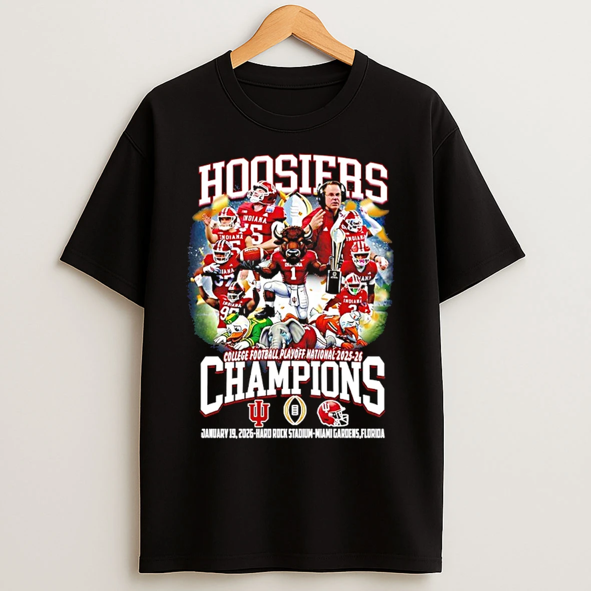 Classic Indiana Hoosiers College Football Playoff National Champions 2025 26 T Shirts