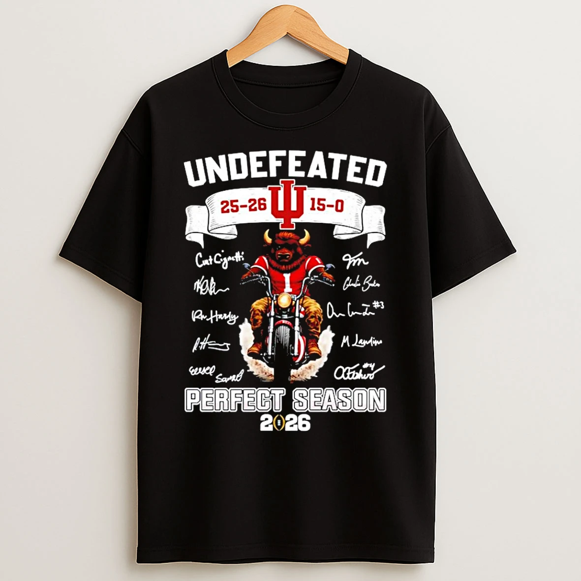 Classic Indiana Hoosiers Flippin Peach Bowl Champions 2026 Undefeated 15 0 Perfect Season T Shirts